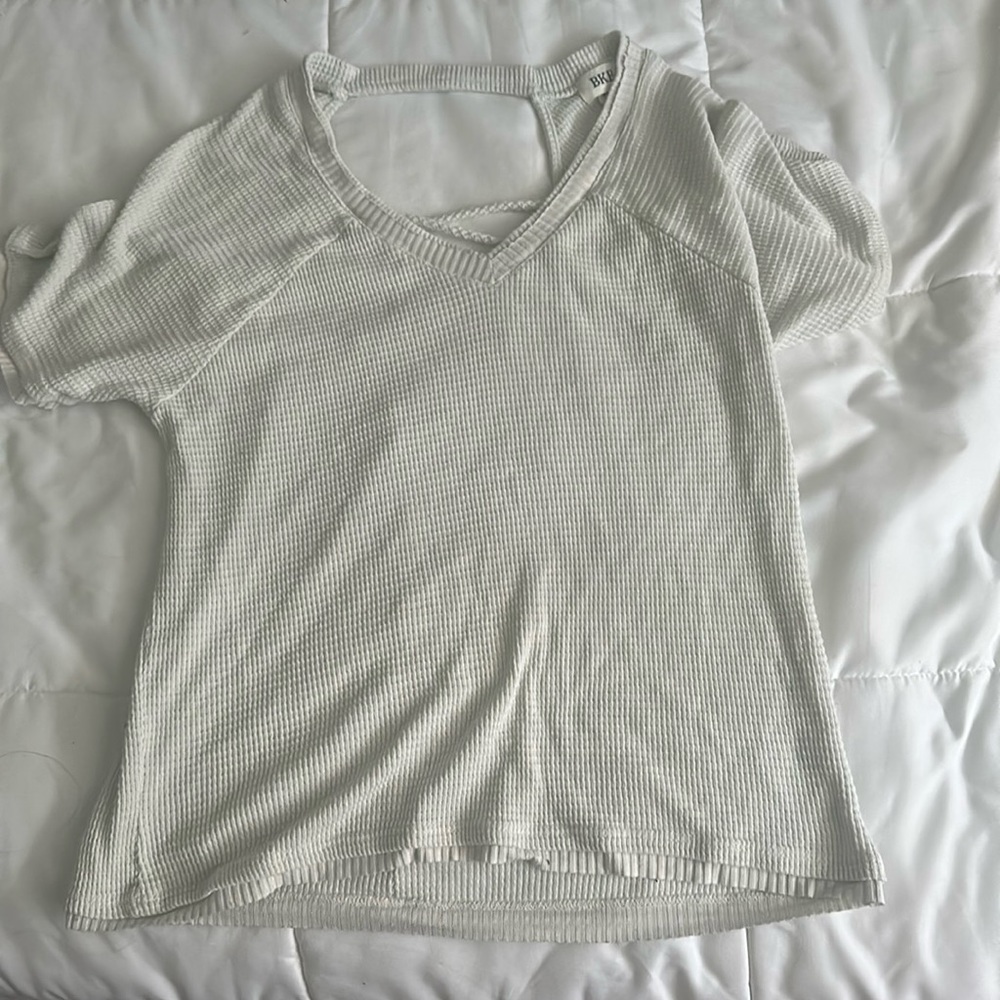 Size XS cross back white tee